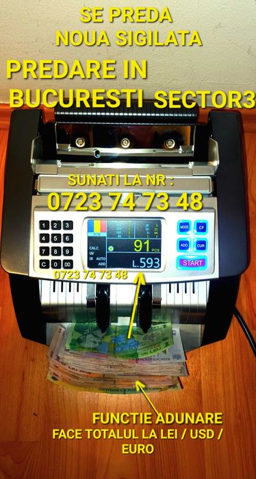 Masina numarat bani aparat numarat lei valute bonuri NOUA SIGILATA