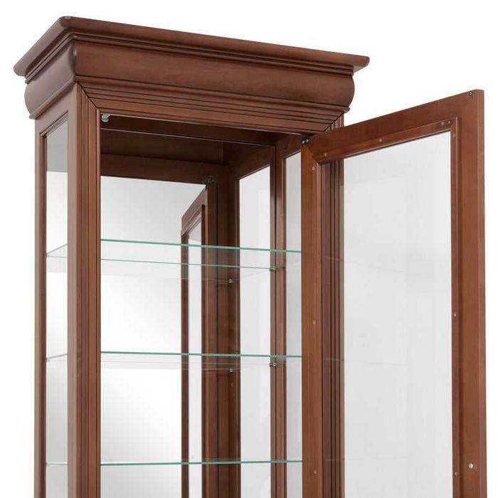 Vitrina cu 1 usa din sticla, lemn masiv fag, cul. Cires, Mobexpert