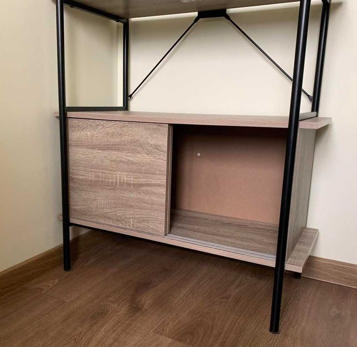 Етажерка шкаф 5 рафта цвят светъл дъб/черно от Jysk