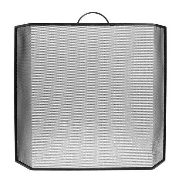 Декоративен параван за камина Mercado Trade, Мрежа, Метал, Черен