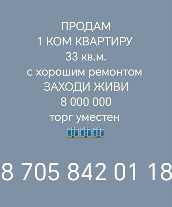 1 комнатная квартира ТОРГ УМЕСТЕН