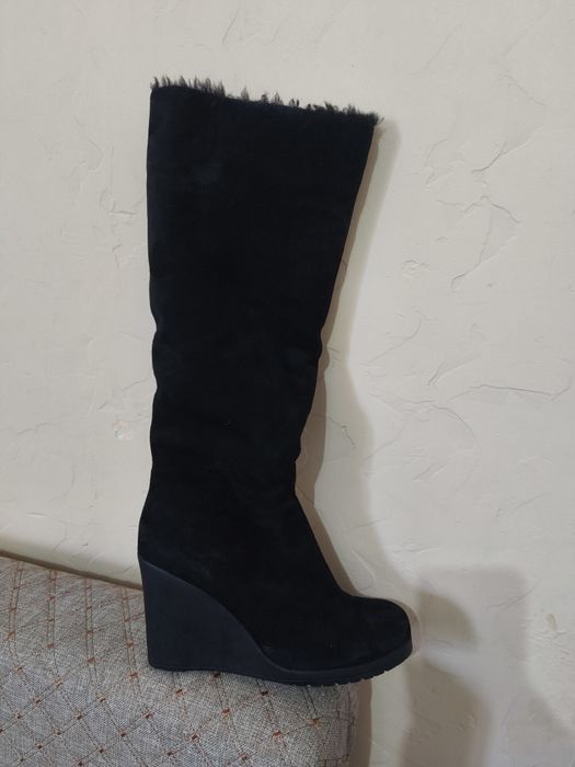 Зимние сапоги натуральная замшани мех.