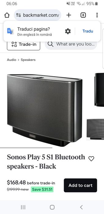 Boxa Sonos Play 5 S1 Bluetooth speakers - neagra
