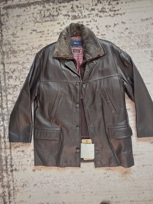 Зимняя кожаная куртка утепленная