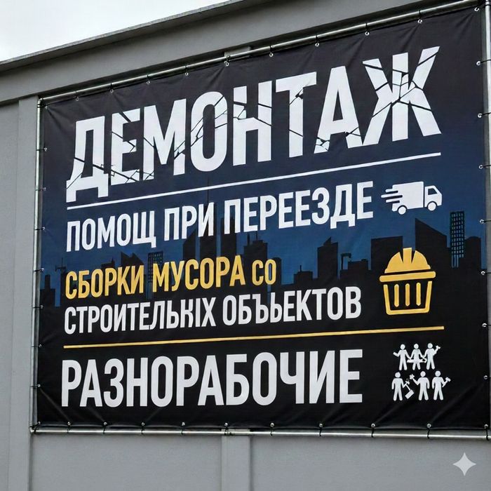 Демонтаж, сборка мусора со строительных обьектов. Помощ при переезде