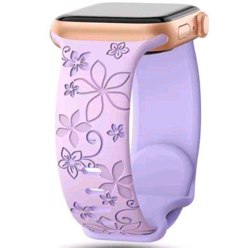 FLORAL Силиконова каишка за Apple Watch Series 10/9/8/7/6/5/4/3/2/1/SE
