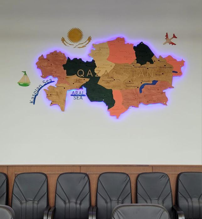 Деревянная карта Казахстана – гордость и стиль в вашем интерьере!"