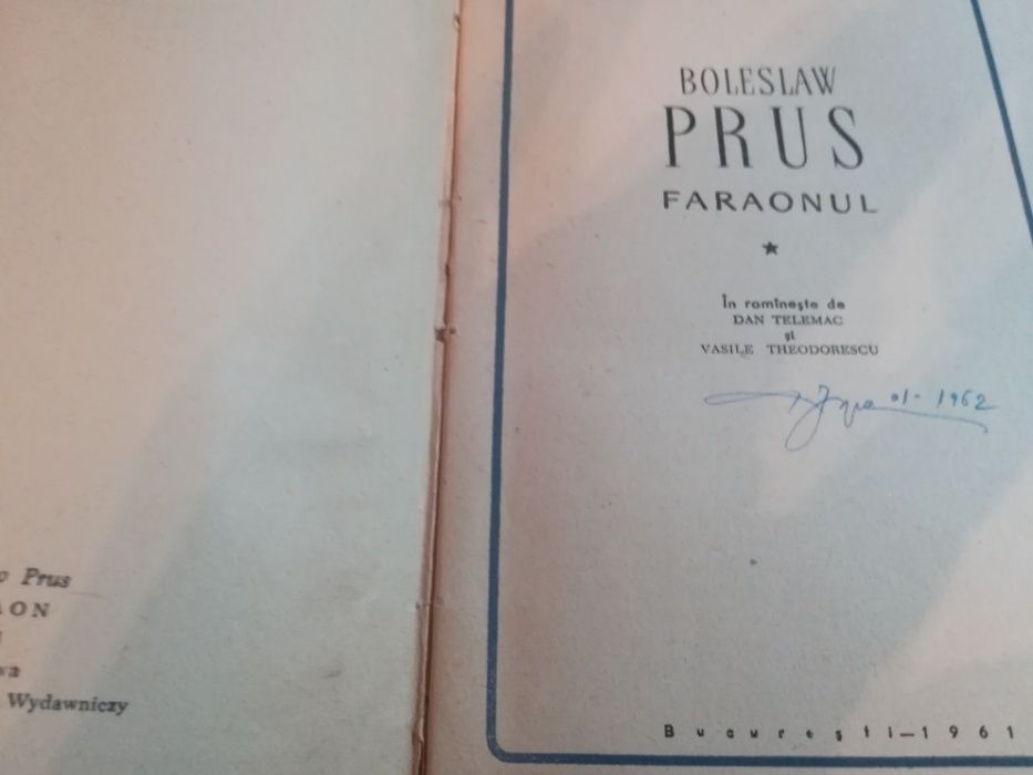 Bolesław Prus-,,Faraonul"-Editura pentru Literatura Universala-1954