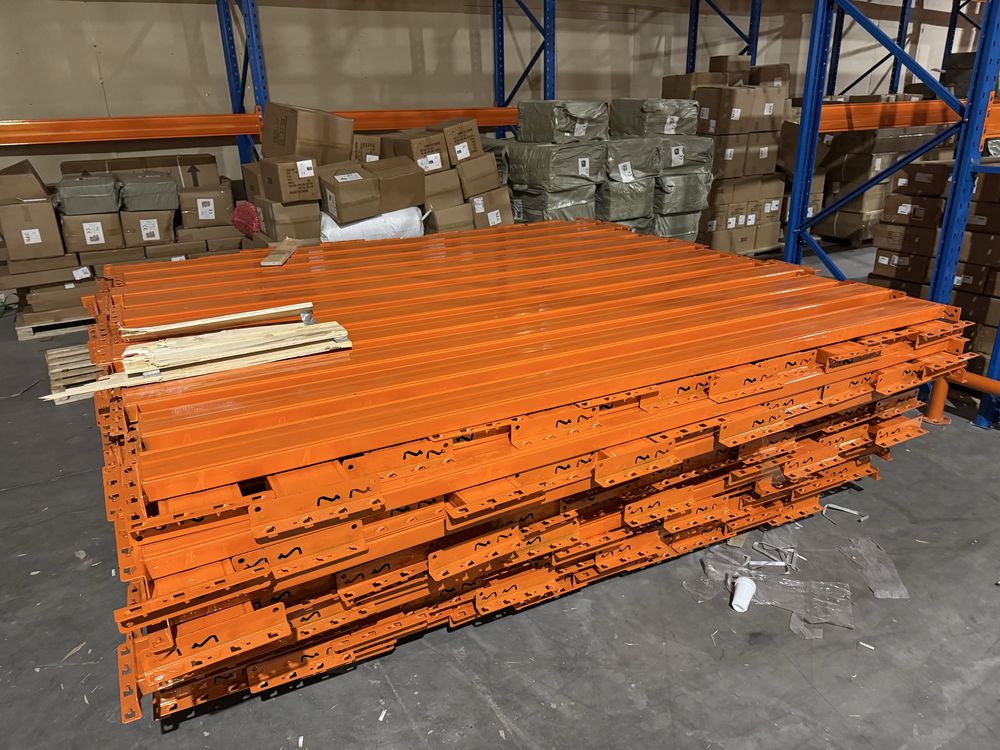 Rafturi metalice profesionale NOI pentru paleti, 3 nivele, 2.7x1.05x6m