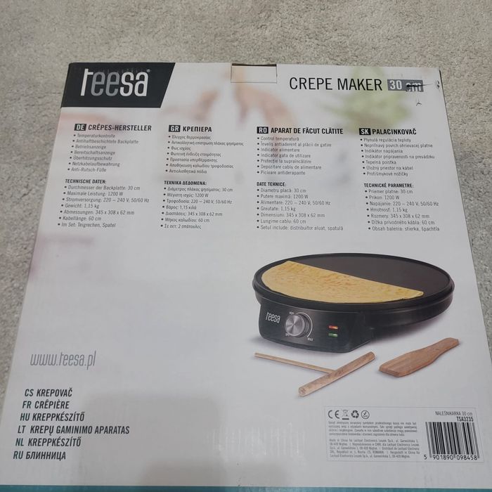 Aparat de preparat clatite Teesa 30cm 1200W