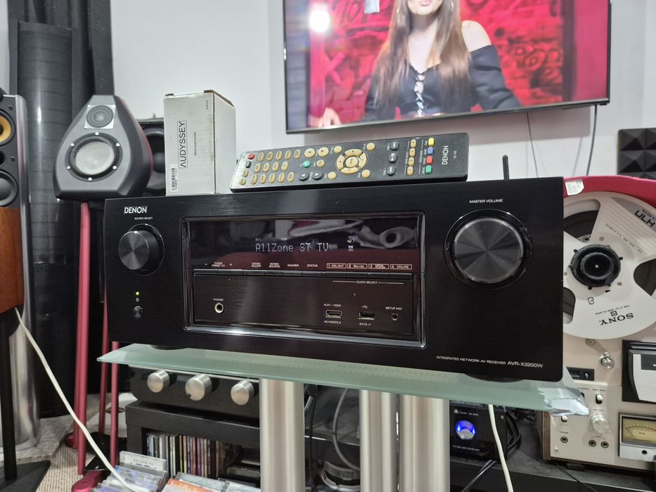 Denon AVR X3200 Receiver Dolbu Atmos HDMI Arc Heos Bluetooth
