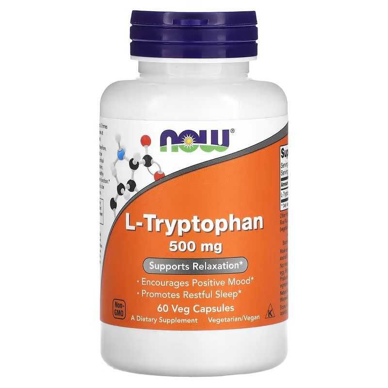 NOW Foods L-тирозин 500 мг L-триптофан L-Tryptophan L-Tyrosine