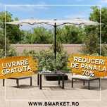 Umbrela de soare gradina/terasa cu lumini LED 316×240 cm Alb Nisipiu