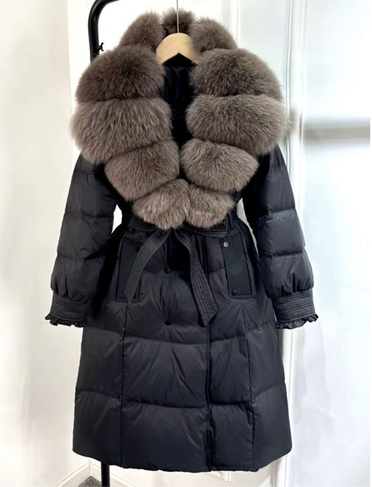 Geaca Lunga Cu Blana Naturala