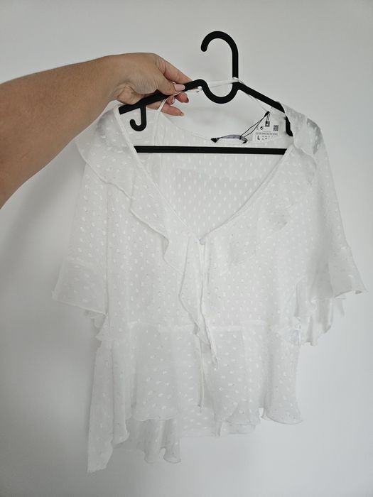 Camasa alba cu volane L