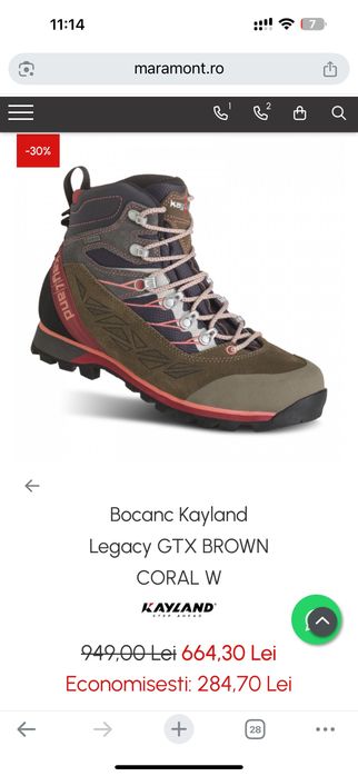 Bocanci Kayland, noi cu garantie, mărimea 38.5