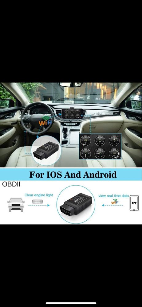 Mufa Obd 2 wi-fi compatibila ios si android pt citire erori auto