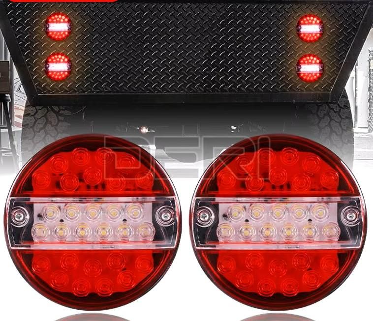 Стоп LED №3949-1 тип хамбургер12V червено-бели задни стоп светлини