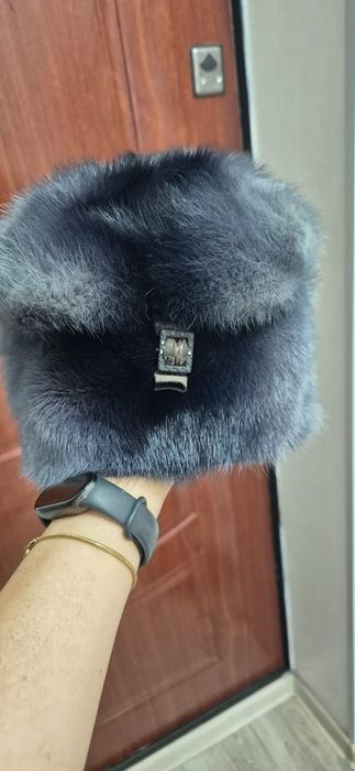Норковая шапка графит