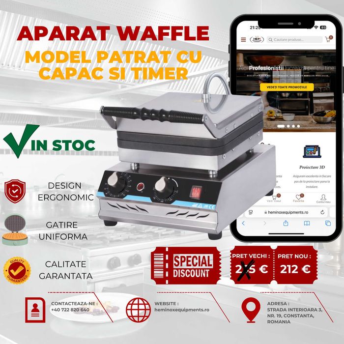 Aparate Preparare Waffe, Model Floare, Patrat, Bubble Waffles IN STOC