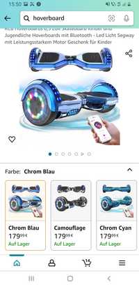 Hoverboard howerboard 2×350w nou sigilat Chrome albastru