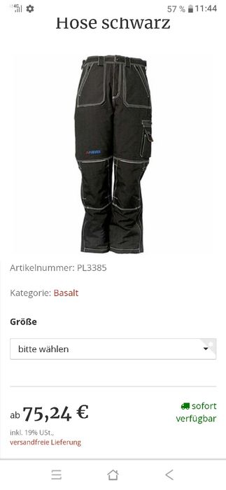 Pantaloni salopete / outdoor Planam Basalt Winter Hose mar M 106,5 /88