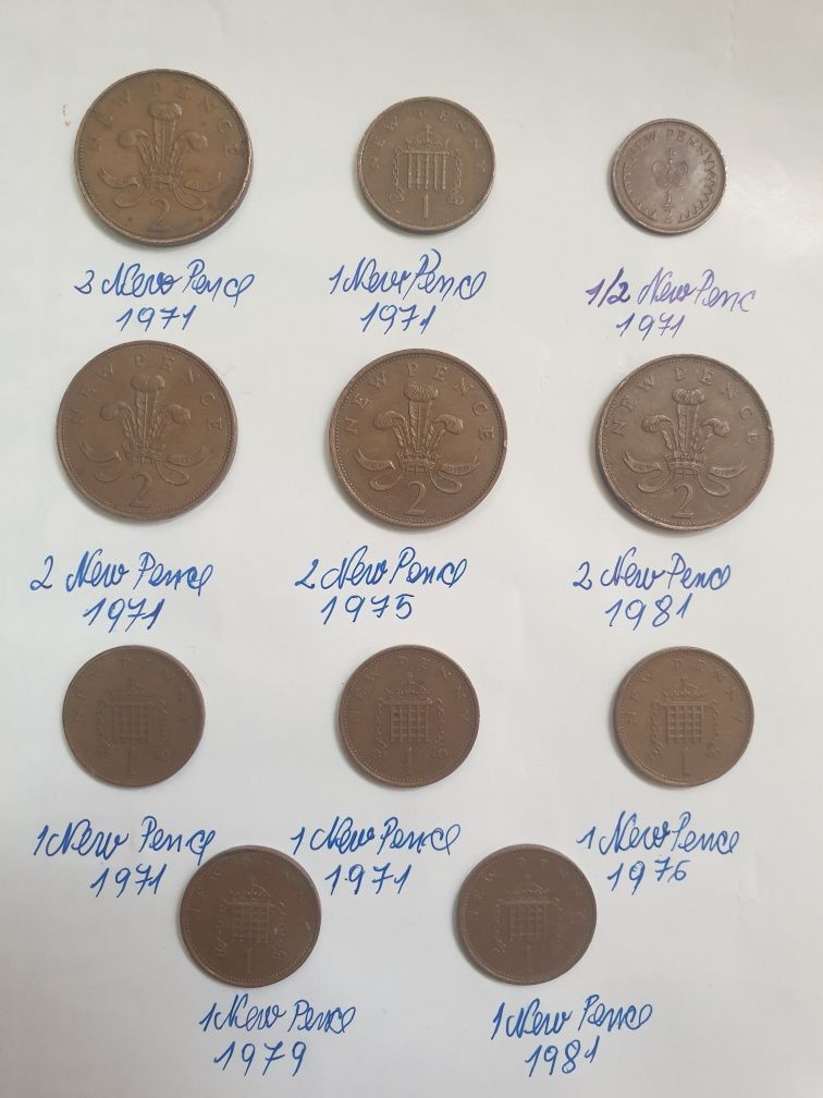 11 Coins,Very Rare :1971,1975,1976,1979,1981 -1/2N.P -1N.P-2N.P.