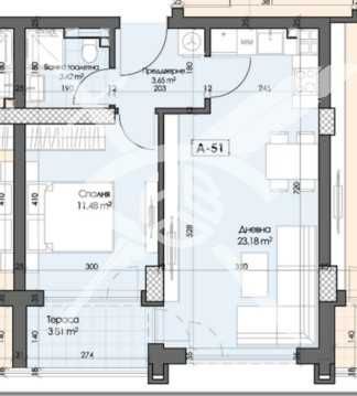 Двустаен апартамент в Кършияка