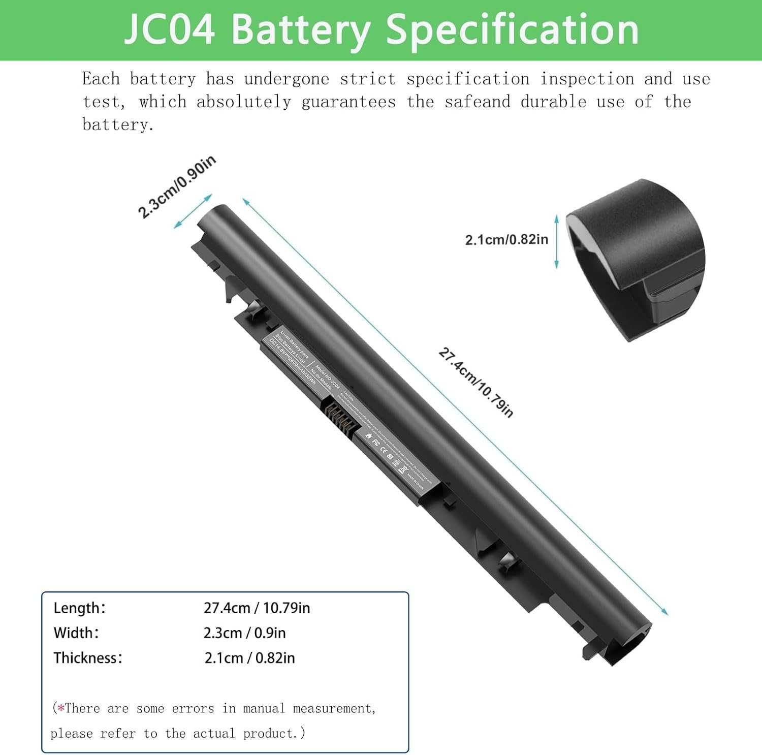 Батерия за лаптоп HP JC03 JC04, 14.8V, 2600mAh