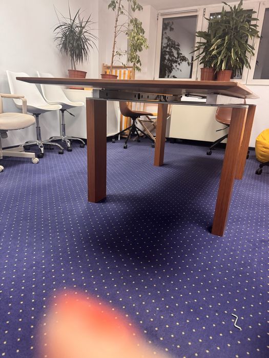 Masa de lemn maro 90x230 inaltime 75 - 6 persoane