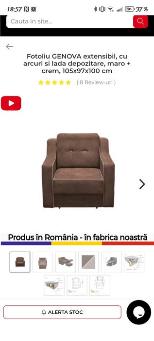Vând set canapea extensibila și 2 fotolii extensibile