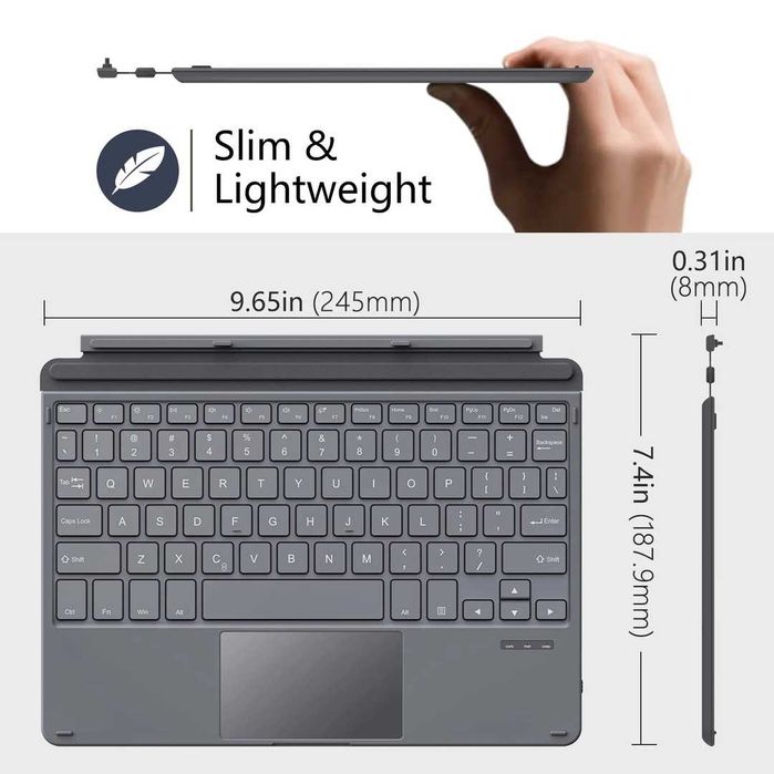 Tastatură Bluetooth fără fir MoKo pentru Microsoft Surface Go