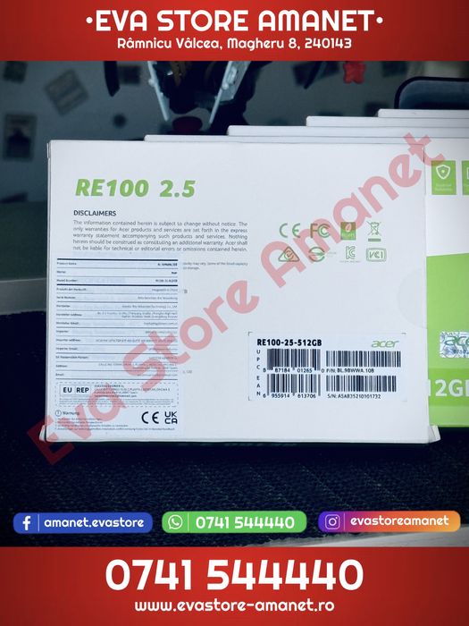 SSD 512GB Acer RE100 2.5 SATA III 6.5 GB/s - Produs nou