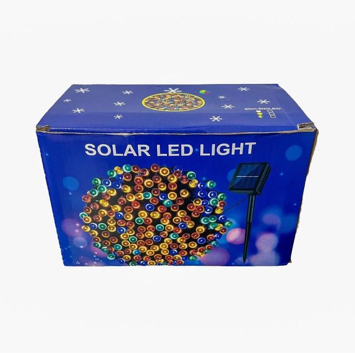 Instalatie Lumini Craciun Panou Fotovoltaic cu 500 de Becuri LED 50m