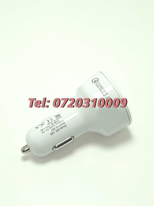 Incarcator Universal Masina Auto 4 Porturi Bricheta Usb Qc Fastcharge