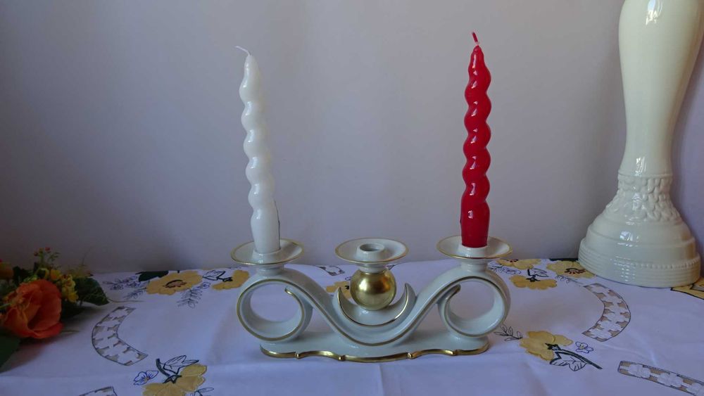 Красив винтидж свещник, Gerold Porzellan Bavaria Tettau.
