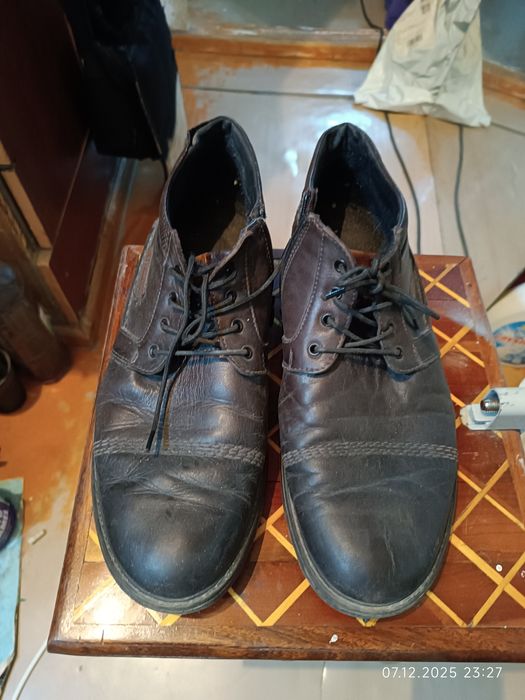 Ботинки 44 размера, кожанные, бу!