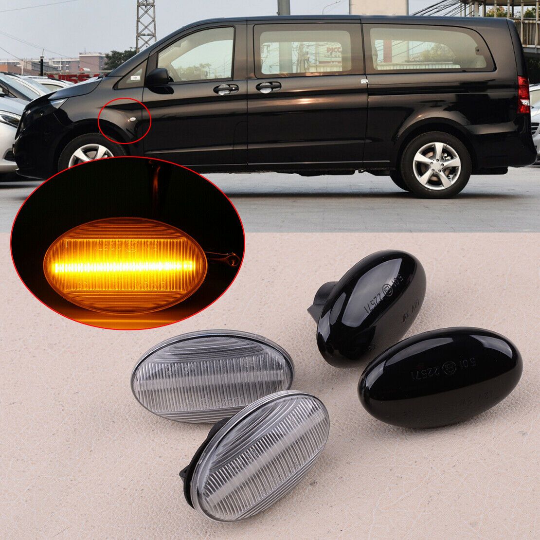 Lampi LED semnalizare dinamica Mercedes Vito, Citan, A-Class