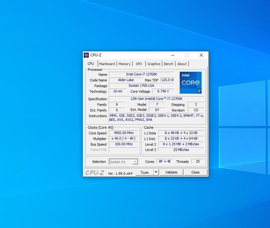 Procesor socket 1700 Intel Alder Lake, Core i7 12700K 3.6GHz