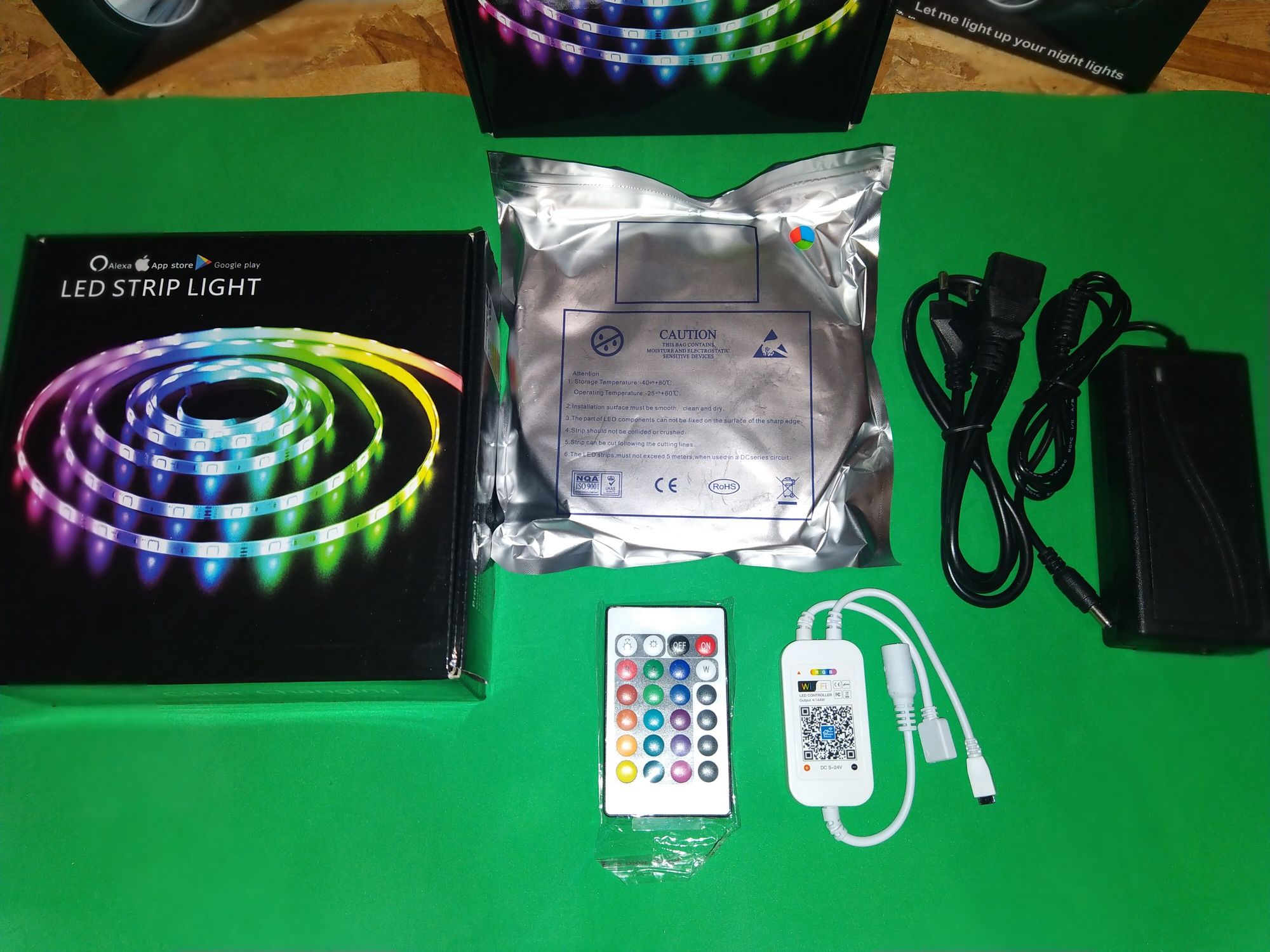 Kit Banda Led RGB 5050, 5metri Ip65, Controller WIFI, +Telecomanda 24