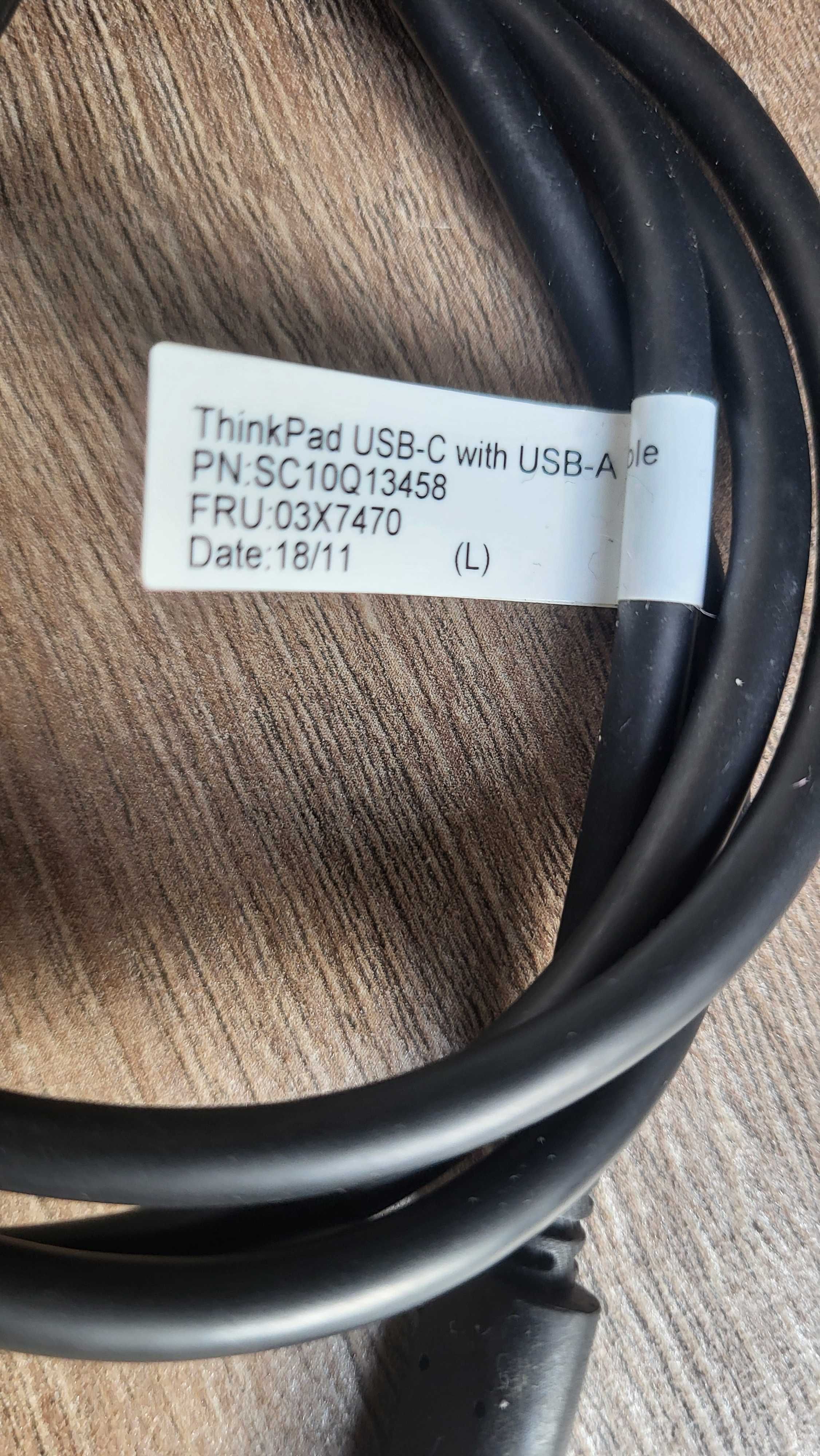 Lenovo USB cable 1 m USB 3.2 (3.1 Gen 1) USB AUSB C USB C Black