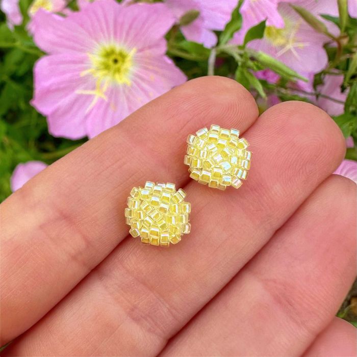 Ръчно изработени обеци, Различни цветове Японски мъниста, Стомана /925