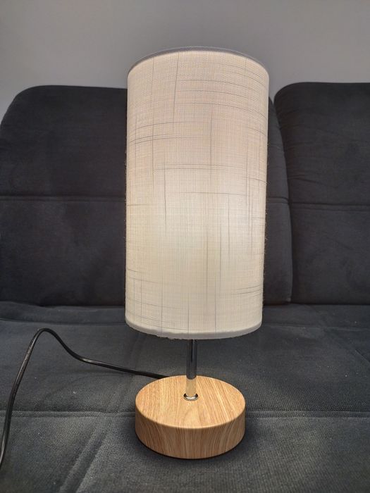 Lampă de masă tactilă dimabilă HSLighting 34.5 cm, cu abajur textil