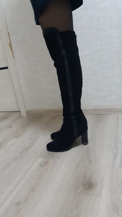 Сапоги зимние, замшевые, европейка. Р-р 39