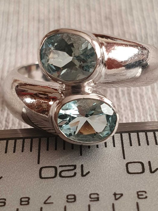 Unicat de exceptie You and Me aur cu acvamarin natural