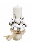 Lumanari cunuie botez flori artificiale lavanda bumbac