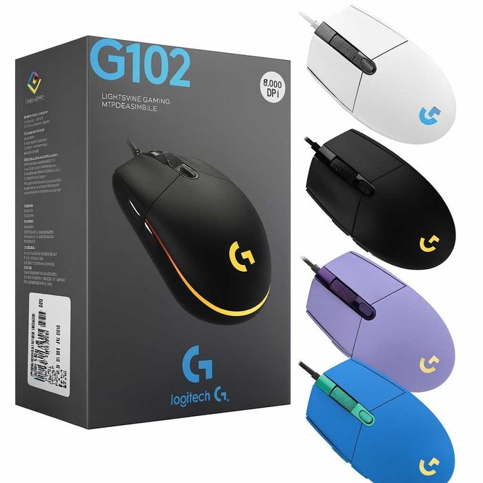 Logitech G102 — игровая мышь с RGB-подсветкой 8000 DPI. Есть доставка