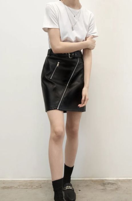 Черна кожена пола Mohito