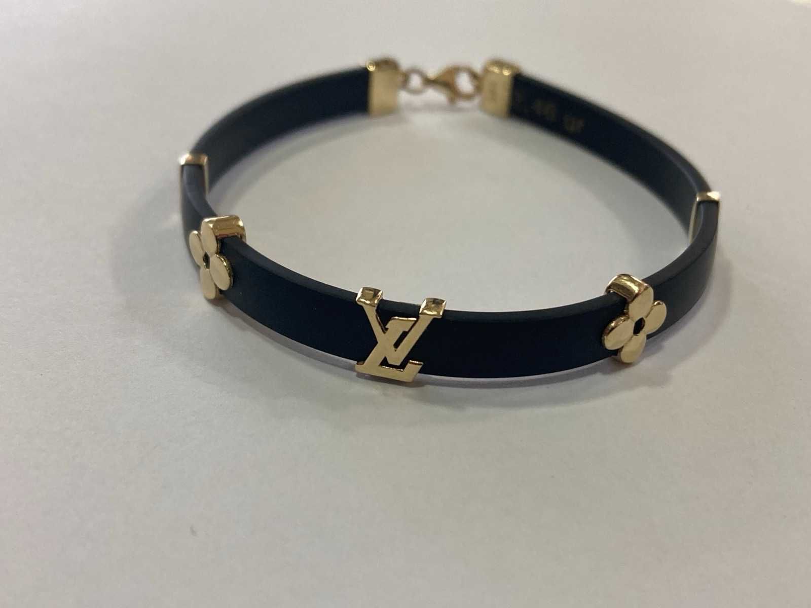 Силиконова златна гривна  14k Louis Vuitton