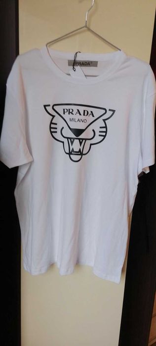 PRADA , Мъжка тениска Прада , бяла тениска Prada  S M L XL 2XL 3XL